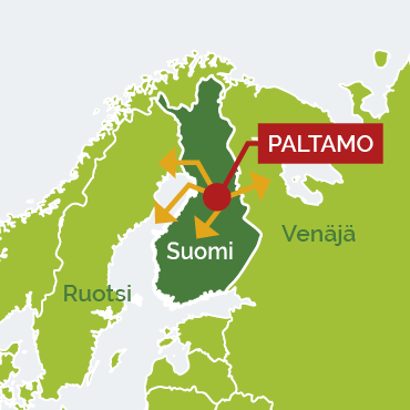Paltamo Suomessa, sijaintikartta